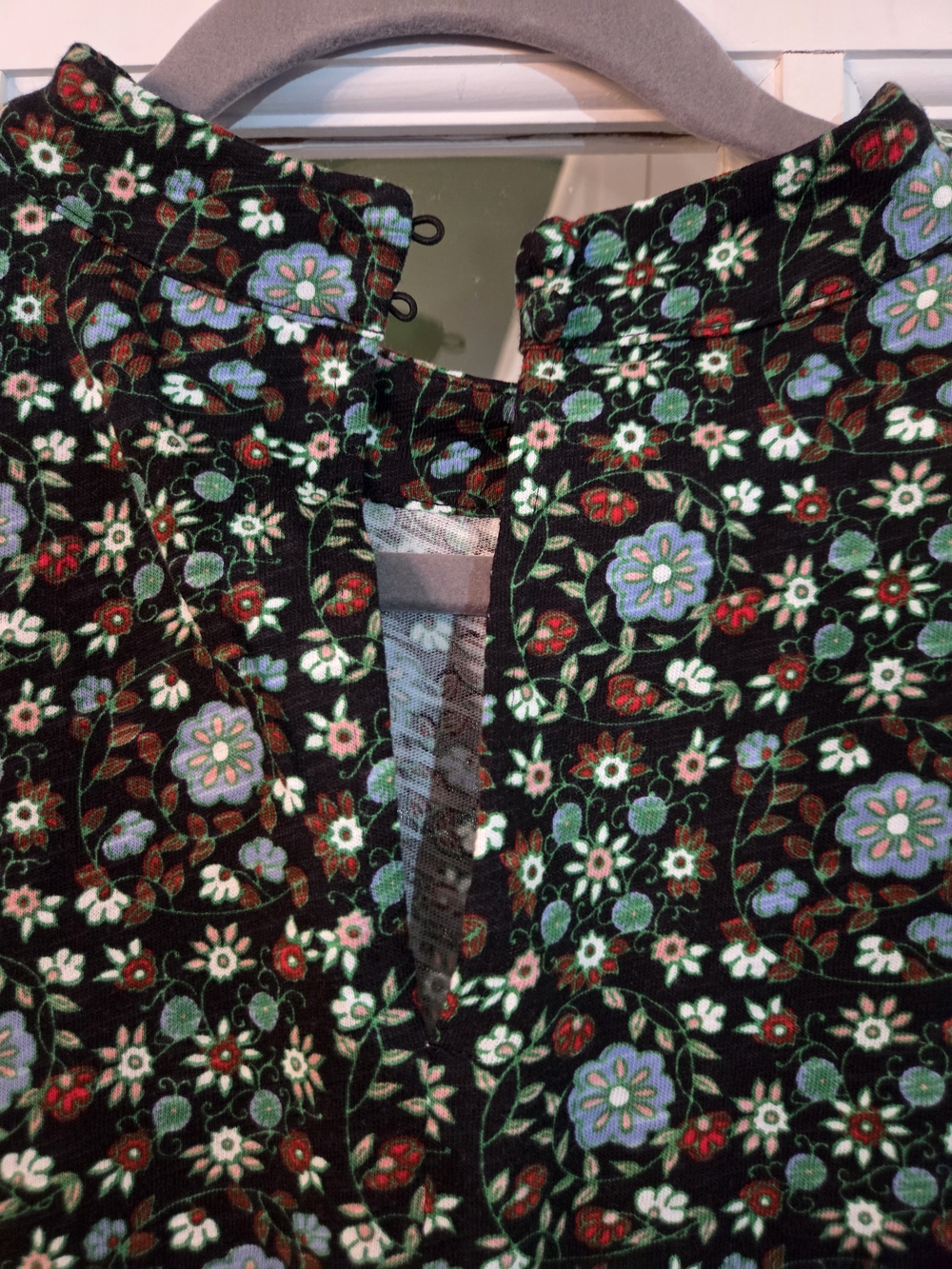 Boden Green Floral Mock-Neck Mini Dress - Size 14L - Picture 11 of 11